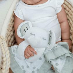 Image showing the Grey Elephant Cotton Muslin Lovie product.