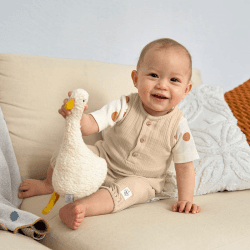 Image showing the Short Sleeve Bodysuit with Print GOTS, 0 - 3 Months, Big Dots Milky product.