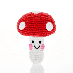 Image showing the Friendly Toadstool Rattle, Red product.