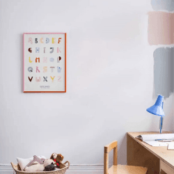 Image showing the All The Way To Paris Alphabet Spaghetti ENG Print, 50 x 70cm product.