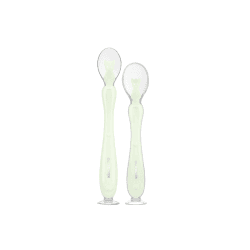 Image showing the Pack of 2 Silicone Suction Spoons, Mint product.