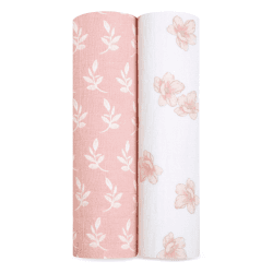 Image showing the Boutique Pack of 2 Large Organic Cotton Muslin Swaddles, 120 x 120cm, Earthly product.