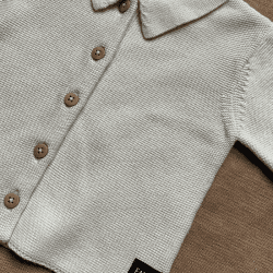 Image showing the Knitted Cardigan with Collar, 0 - 3 Months, Natural White product.