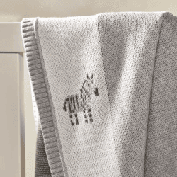 Image showing the Organic Cotton Safari Blanket, 75 x 100cm, Grey product.