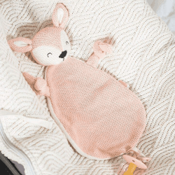 Image showing the Comforter with Dummy Holder Deer, Pale Pink product.