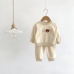 Image showing the The Autumn Bear Colour Tracksuit, 0 - 6 Months, Cream product.