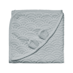 Image showing the Organic Cotton Hooded Baby Towel, Classic Grey product.