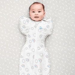Image showing the Designer Original Swaddle Sleeping Bag, 0.5 Tog, 3 - 6 Months, Rainbow product.