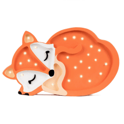 Image showing the Wooden Fox Lamp, Wild Orange product.
