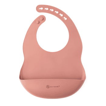 Image showing the Silicone Baby Bib, Rose product.