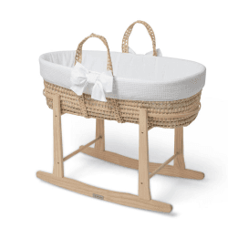 Image showing the Chelsea Moses Basket & Folding Stand Bundle, White product.