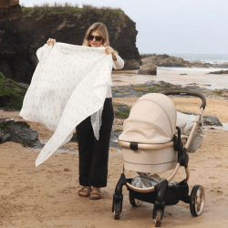 Image showing the Muslin Swaddle, 120 x 120cm, Coastline product.