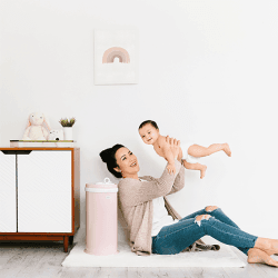 Image showing the Odour-Reducing Nappy Bin, Blush Pink product.