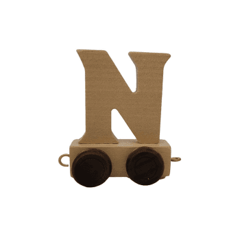 Image showing the Natural Wooden Letter N, Natural product.