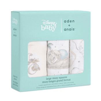 Image showing the Boutique Pack of 3 Cotton Muslin Squares, 70 x 70cm, My Darling Dumbo product.