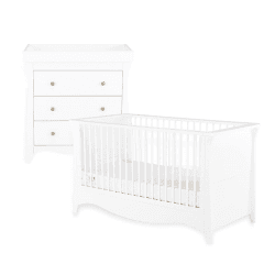 Image showing the Clara 2 Piece Nursery Furniture Set excl. Mattress, White product.