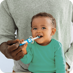 Image showing the Baby's Tooth Brush with Safety Shield, Blue product.