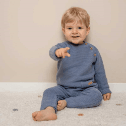 Image showing the Sailors Bay Knitted One Piece Suit, 2 - 3 Months, Blue product.