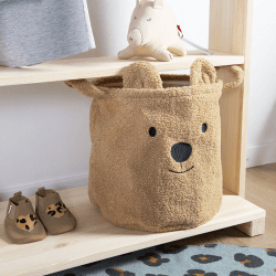 Image showing the Teddy Basket Medium, Brown product.