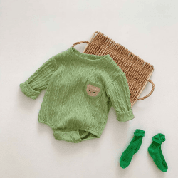 Image showing the Autumn Bear Bodysuit, 0 - 6 Months, Green product.