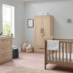 Image showing the Atlas 3 Piece Nursery Furniture Set (excl. Mattress), Light Oak product.