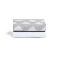 Image showing the Pack of 2 Moses Basket Fitted Sheets, Grey product.