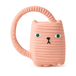 Image showing the Donna Wilson Ginge Cat Natural Rubber Teether & Bath Toy, Pink product.