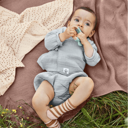 Image showing the Muslin Kimono Top GOTS, 3 - 6 Months, Powder Blue product.