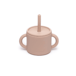 Image showing the Silicone Cup & Straw, Ash Rose product.