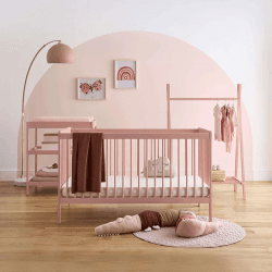 Image showing the Nola 3 Piece Nursery Furniture Set excl. Mattress, Soft Blush product.