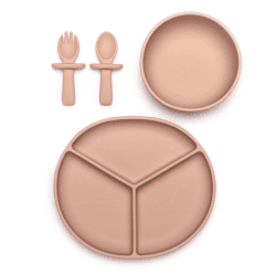 Image showing the My 1st 3 Piece Silicone Weaning Set, Ash Rose product.