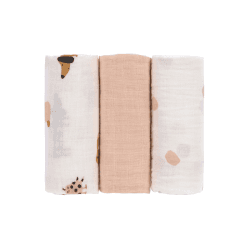 Image showing the Little Mateys Pack of 3 Muslins, 60 x 60cm, Spicy Orange product.
