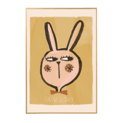 Image showing the Rabbit 2 Poster Print, 50 x 70cm, Mustard product.