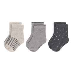 Image showing the Pack of 3 Baby Socks GOTS, 0 - 3 Months, Grey product.