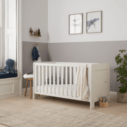 Image showing the Alba 3 in 1 Cot Bed, Essentials White product.