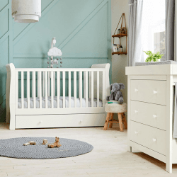 Image showing the Mia 2 Piece Nursery Furniture Set (excl. Mattress), White product.