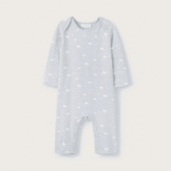 Image showing the Organic Cotton Grey Cloud Sleepsuit, Newborn, Grey product.