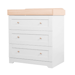 Image showing the Rio Chest of Drawers with Changing Unit, Dove Grey/Oak product.