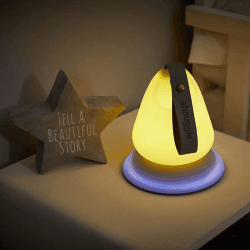 Image showing the Moonlight Night Light & Room Thermometer, White product.