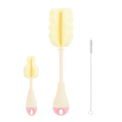 Image showing the 3 Piece Bottle & Teat Brush Set, Pink product.