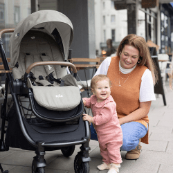 Image showing the Versatrax On The Go 4 Piece Travel System Bundle, Pebble product.