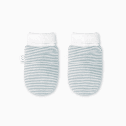 Image showing the Baby Mittens, Blue Stripe product.