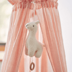 Image showing the Musical Pull Soft Toy Lama, Off-White product.