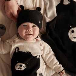 Image showing the Knitted Bear Jumper, 3 - 6 Months, Natural White product.