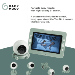 Image showing the YOO Go Plus Portable HD Video Baby Monitor, 5", Green product.