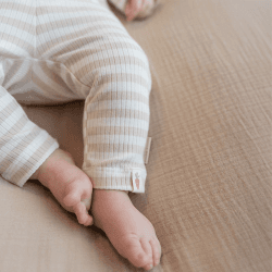 Image showing the Baby Bunny Stripes Leggings, 0 - 1 Months, Sand product.