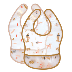 Image showing the Little Mateys Pack of 2 Waterproof Bibs, Spicy Orange product.