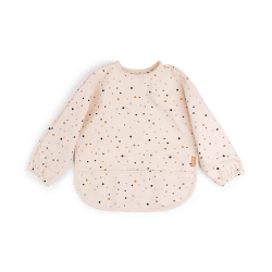 Image showing the Happy Dots Long Sleeved Pocket Bib, Powder product.