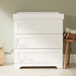 Image showing the Rio Chest of Drawers with Changing Unit, White product.