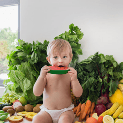 Image showing the Wally the Watermelon Natural Rubber Teether & Bath Toy, Red product.